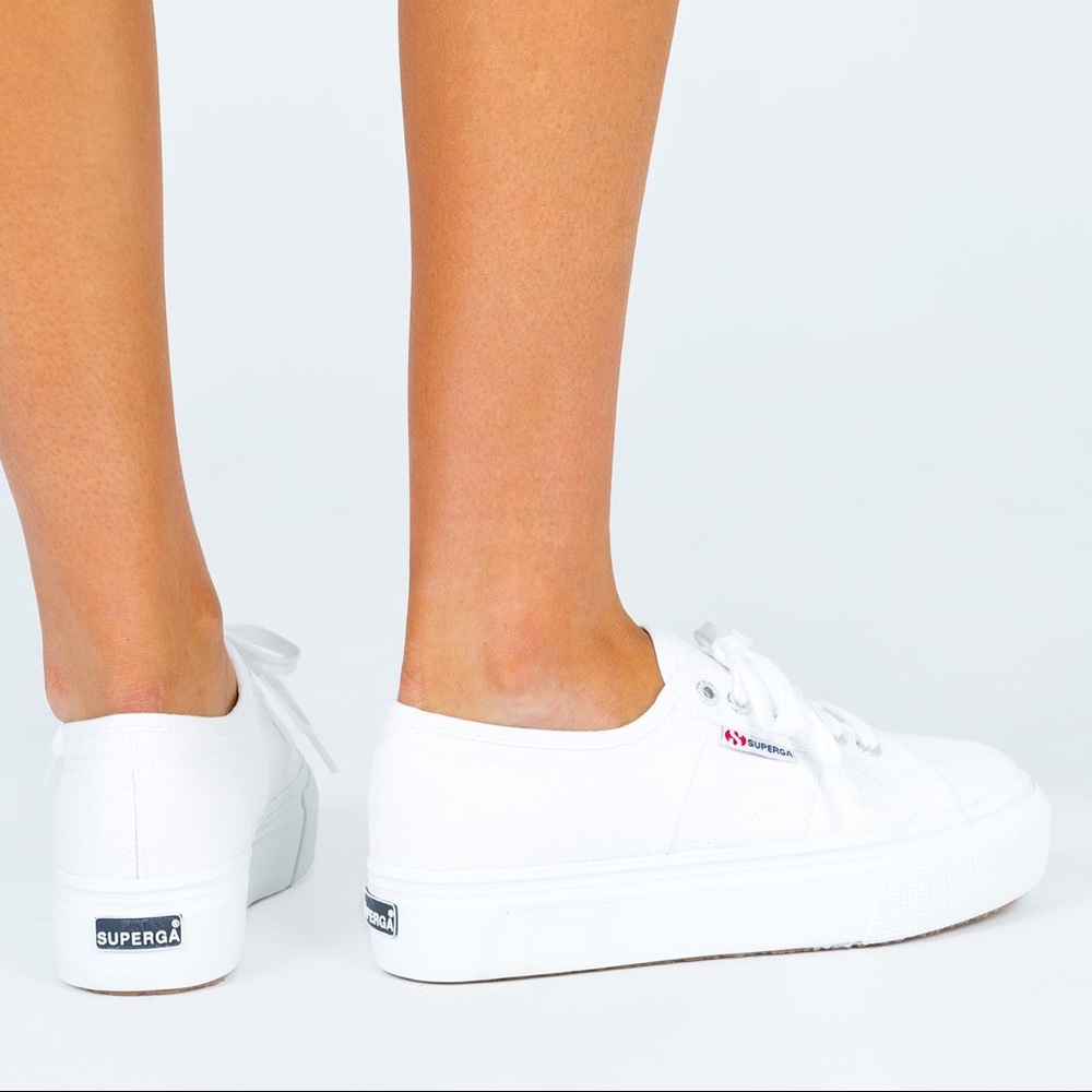 Superga White Platform Sneakers